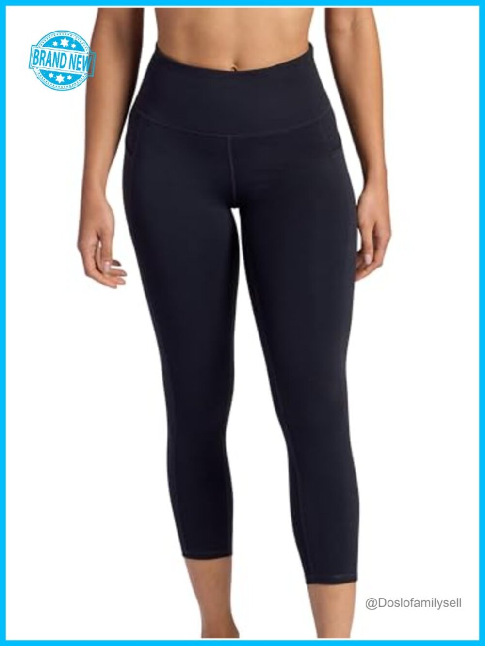 High-Rise Cropped Capri Leggings Slim Fit 22 Inseam Moisture-Wicking Yoga Pants
